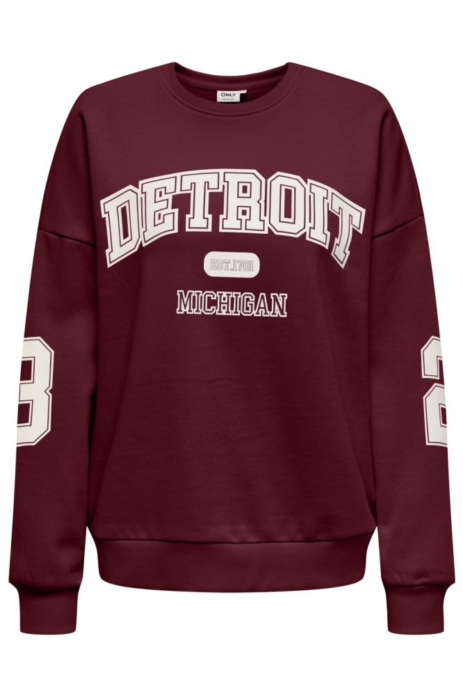 ONLVICTORY L/S O-NECK FIT SWT 15362900 CABERNET/DETROIT
